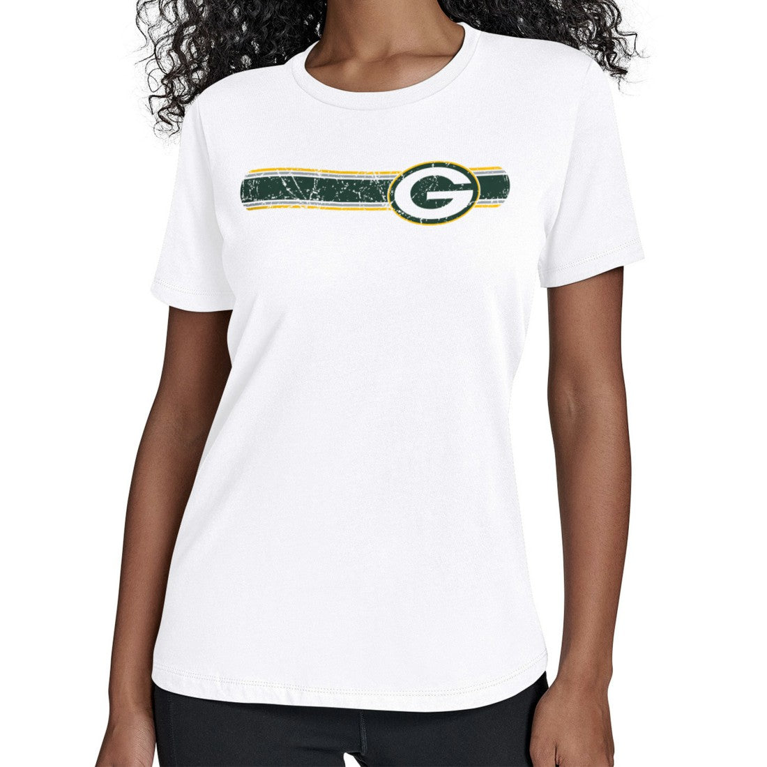 Green Bay Packers Starter Women's Team Stripe T-Shirt White