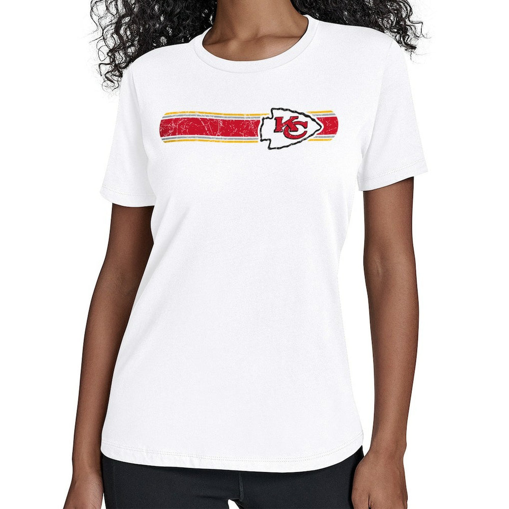 Kansas City Chiefs Starter Women's Team Stripe T-Shirt White