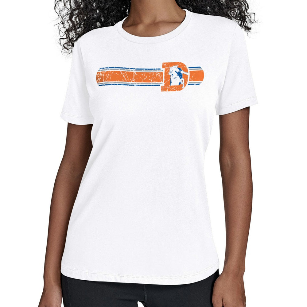 Denver Broncos Starter Women's Throwback Team Stripe T-Shirt White