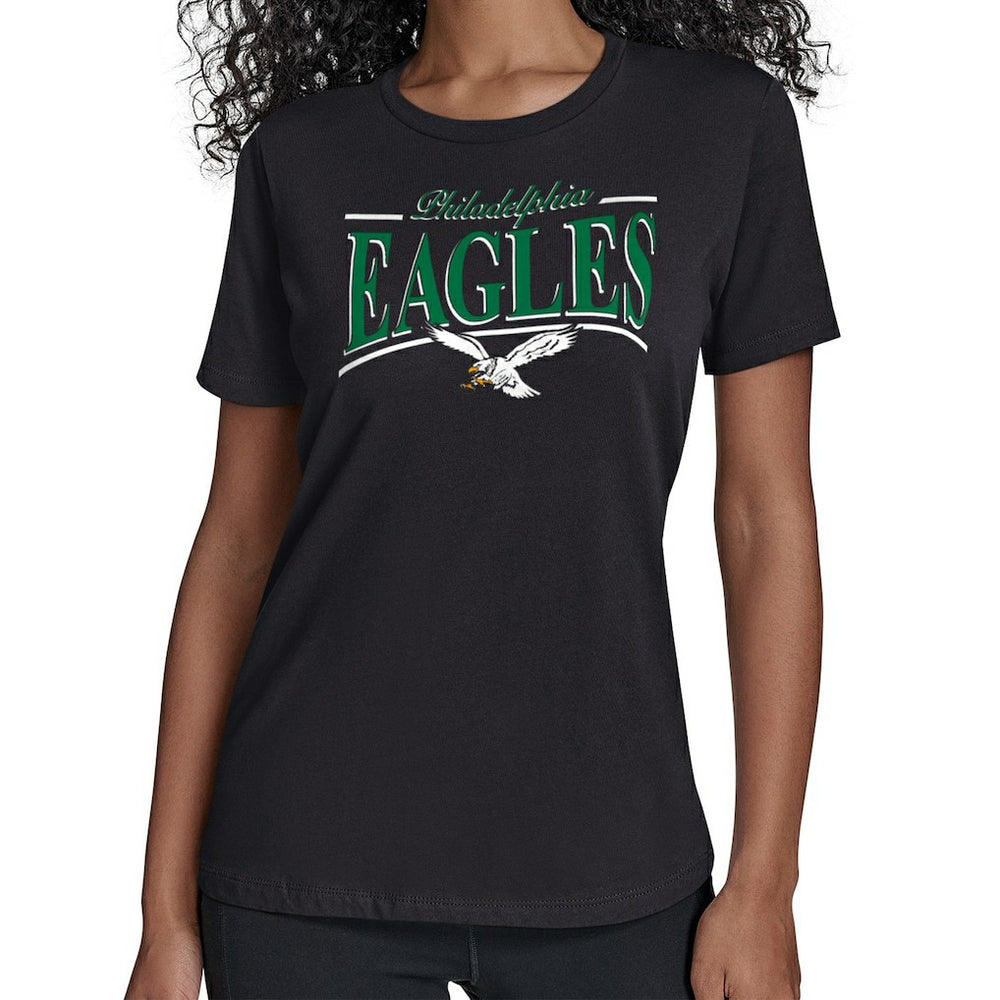 Philadelphia Eagles Starter Women's Throwback Arch Stripe T-Shirt Black