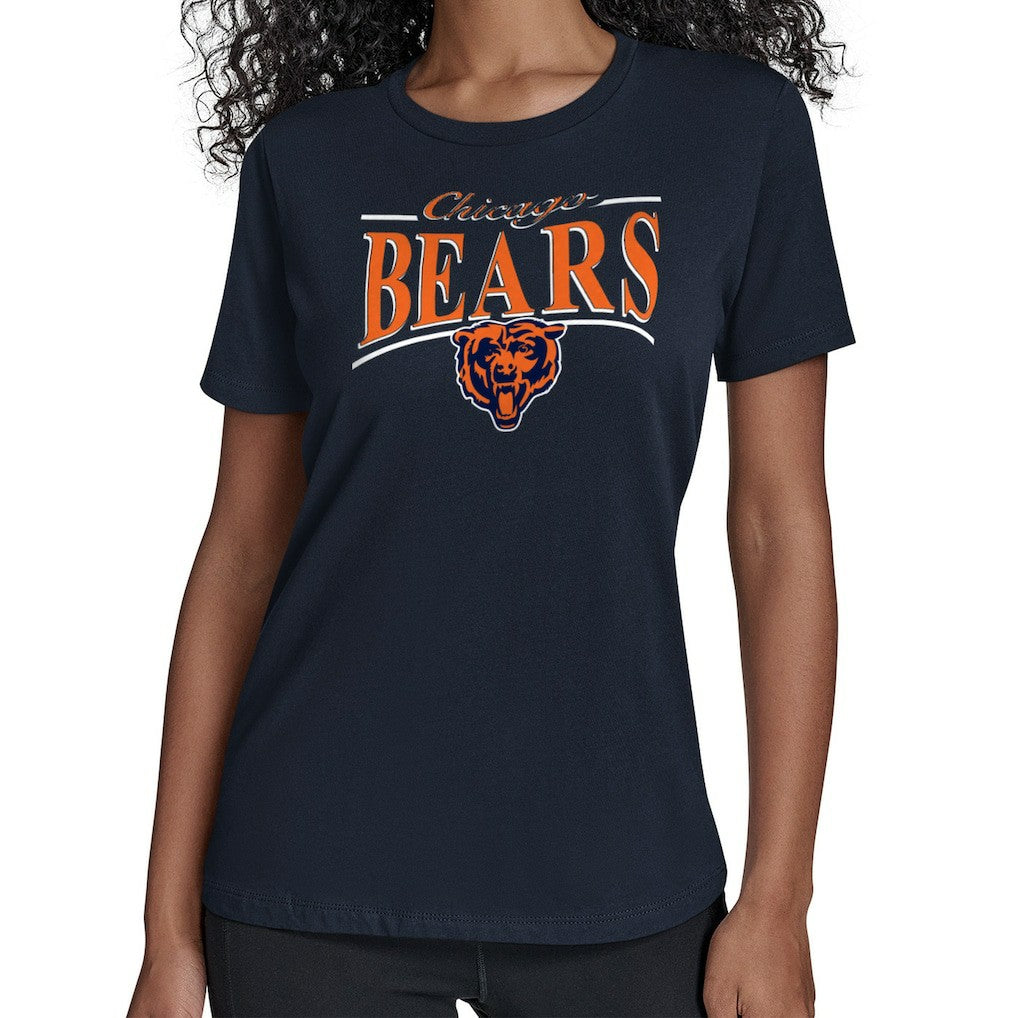 Chicago Bears Starter Women's Arch Stripe T-Shirt Navy