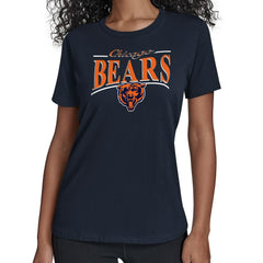 Chicago Bears Starter Women's Arch Stripe T-Shirt Navy