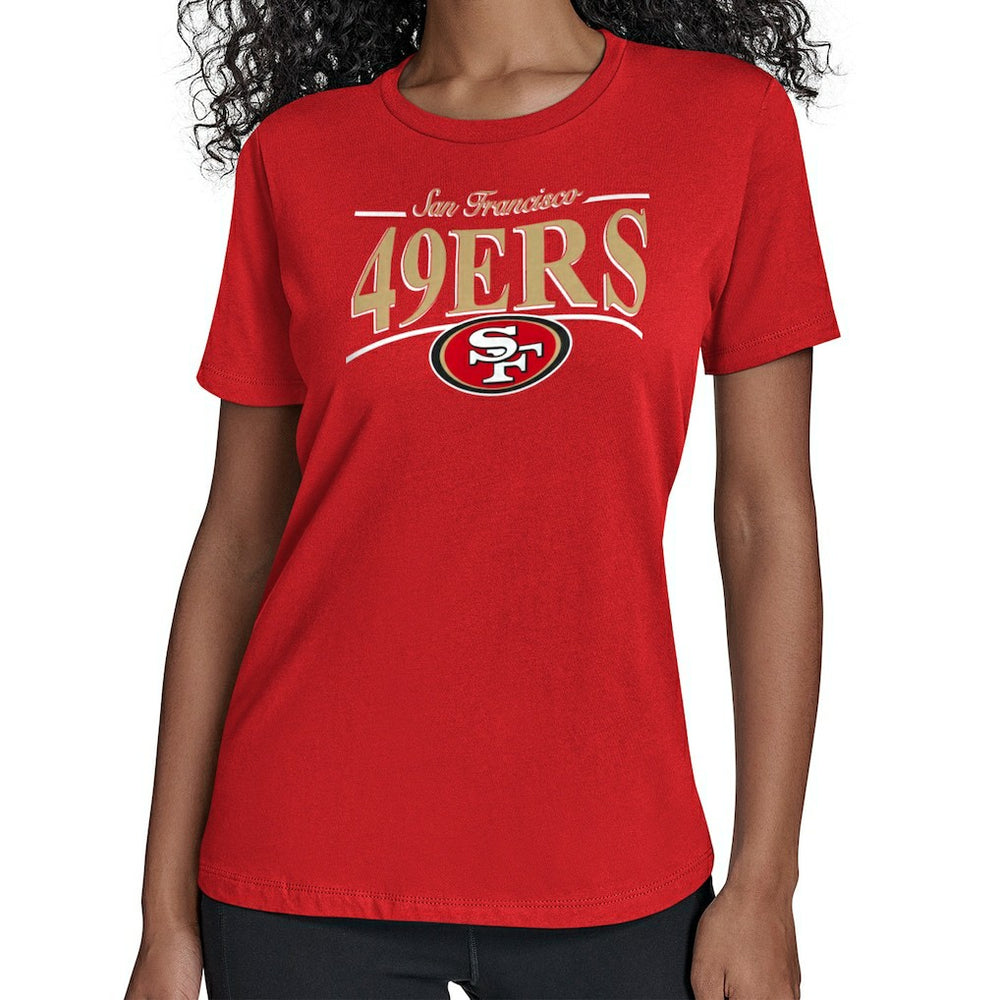 San Francisco 49ers Starter Women's Arch Stripe T-Shirt Scarlet