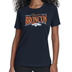 Denver Broncos Starter Women's Arch Stripe T-Shirt Navy