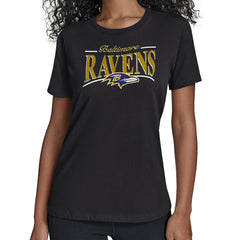 Baltimore Ravens Starter Women's Arch Stripe T-Shirt Black