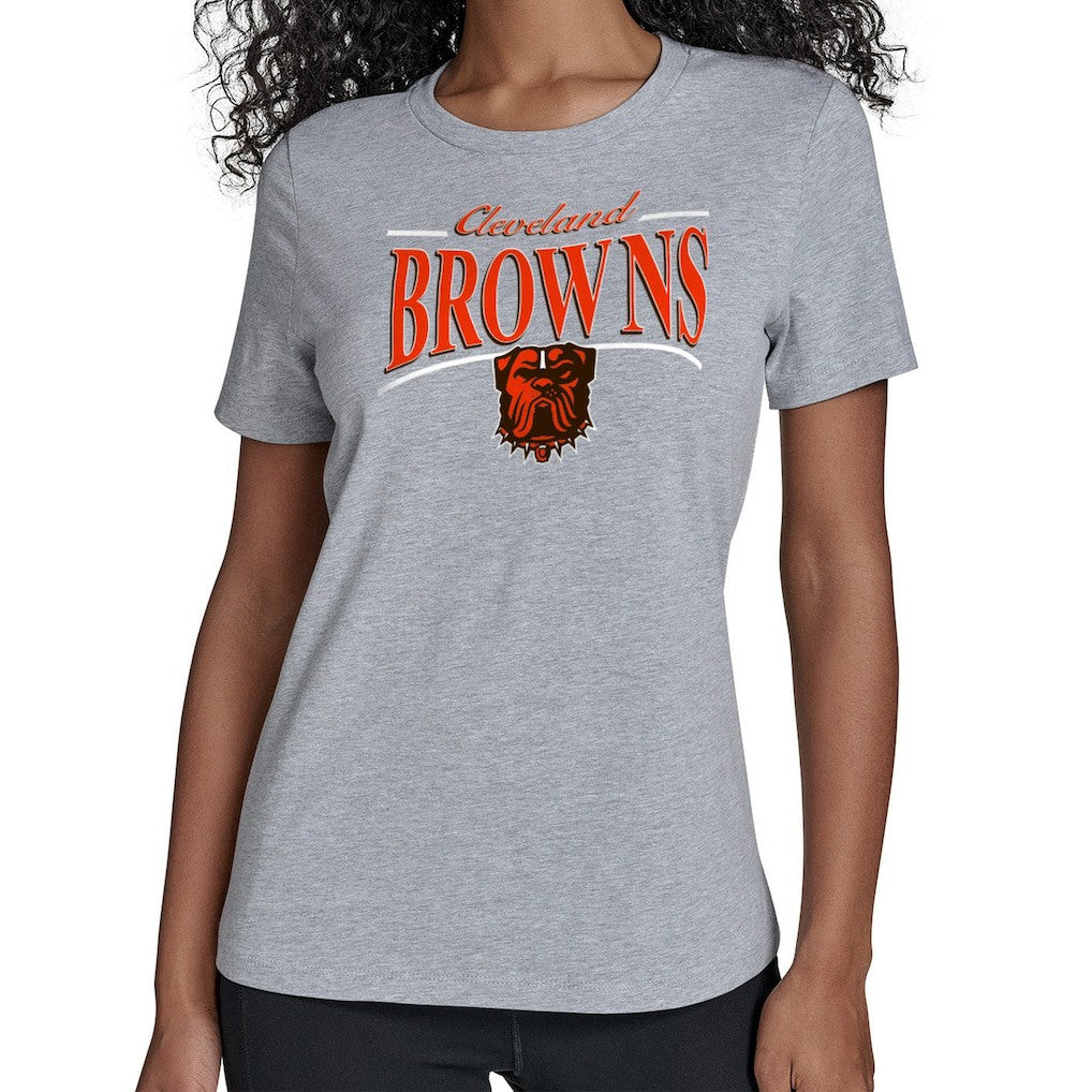 Cleveland Browns Starter Women's Arch Stripe T-Shirt Gray