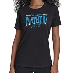 Carolina Panthers Starter Women's Arch Stripe T-Shirt Black
