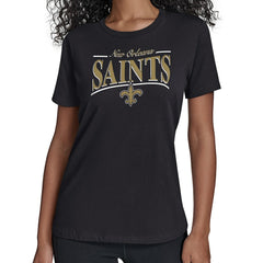 New Orleans Saints Starter Women's Arch Stripe T-Shirt Black