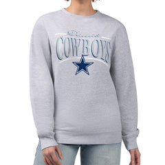 Dallas Cowboys Starter Women's Arch Stripe Fleece Pullover Sweatshirt Gray
