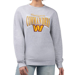 Washington Commanders Starter Women's Arch Stripe Fleece Pullover Sweatshirt Gray