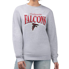 Atlanta Falcons Starter Women's Arch Stripe Fleece Pullover Sweatshirt Gray