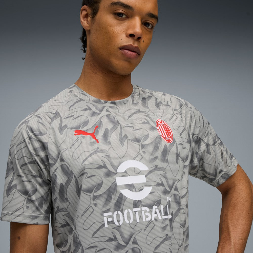 AC Milan 2025/26 Pre-Match Training Jersey Gray