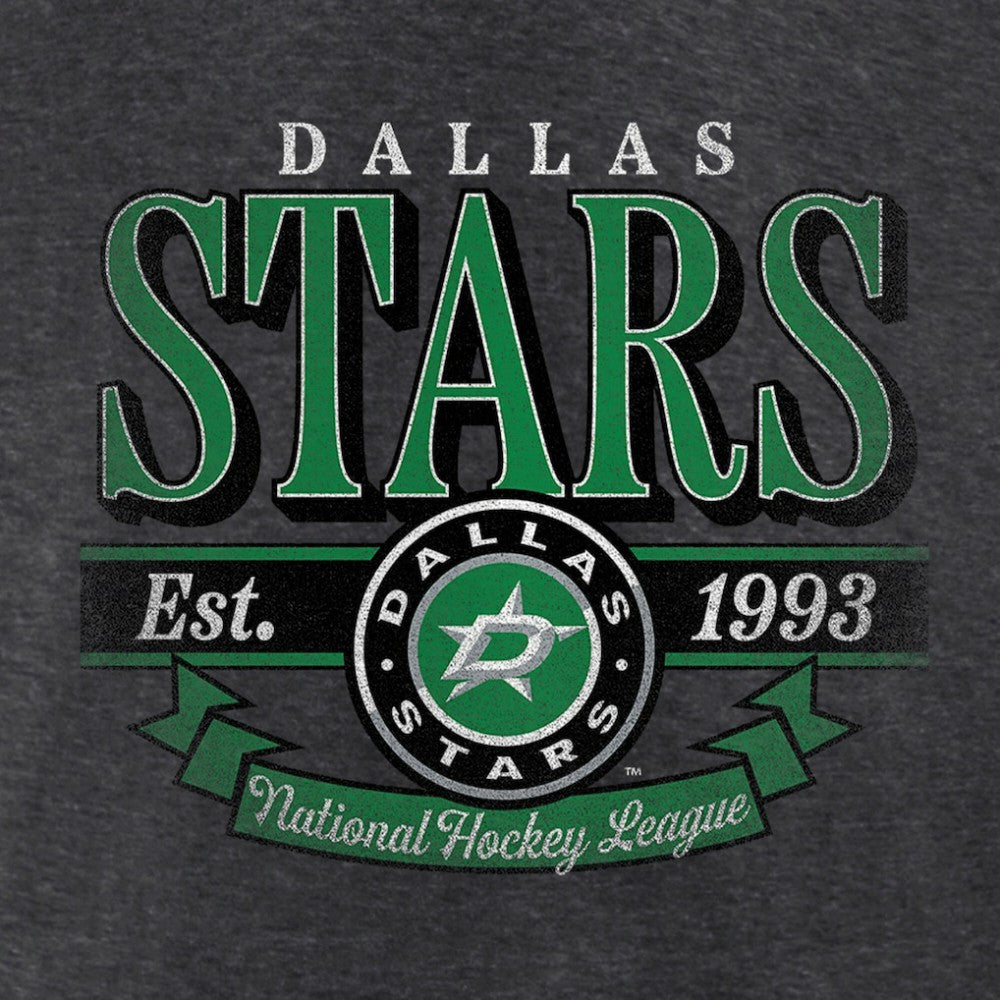 NHL Dallas Stars Women's Retro Banner V-Neck T-Shirt - Charcoal