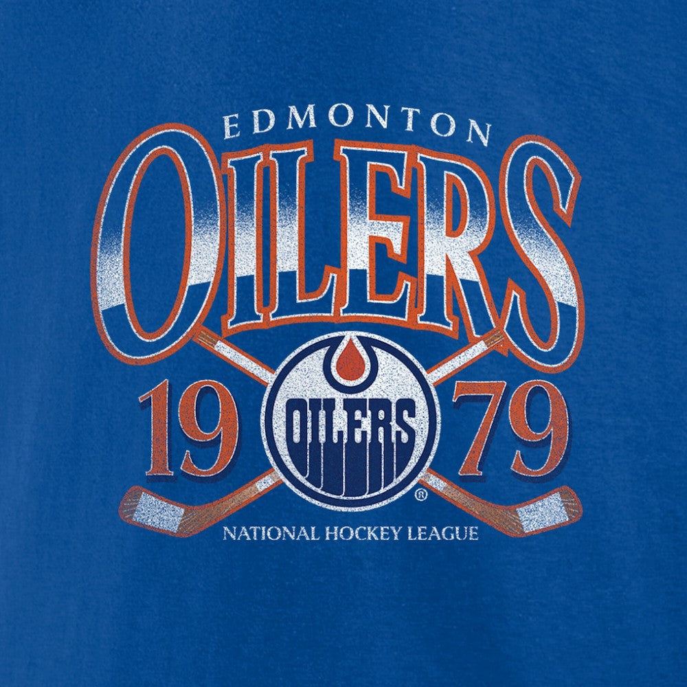 NHL Edmonton Oilers Retro Cross Sticks T-Shirt - Royal
