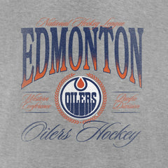 NHL Edmonton Oilers Women's Retro Script V-Neck T-Shirt - Gray