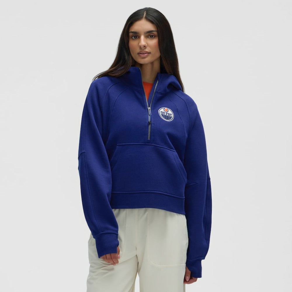 NHL Edmonton Oilers lululemon Women's Scuba Oversized Half-Zip Hoodie - Larkspur