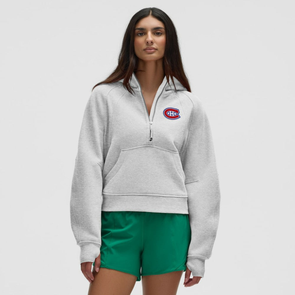 NHL Montreal Canadiens lululemon Women's Scuba Oversized Half-Zip Hoodie - Heathered Core Ultra Light Grey