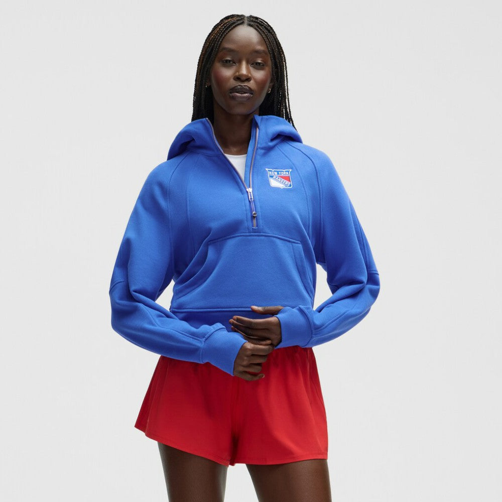 NHL New York Rangers lululemon Women's Scuba Oversized Half-Zip Hoodie - Blue