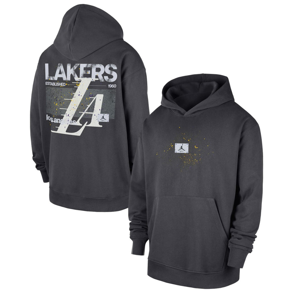 Los Angeles Lakers Jordan Brand Statement Jumpman Flight Premiere Hoodie Anthracite