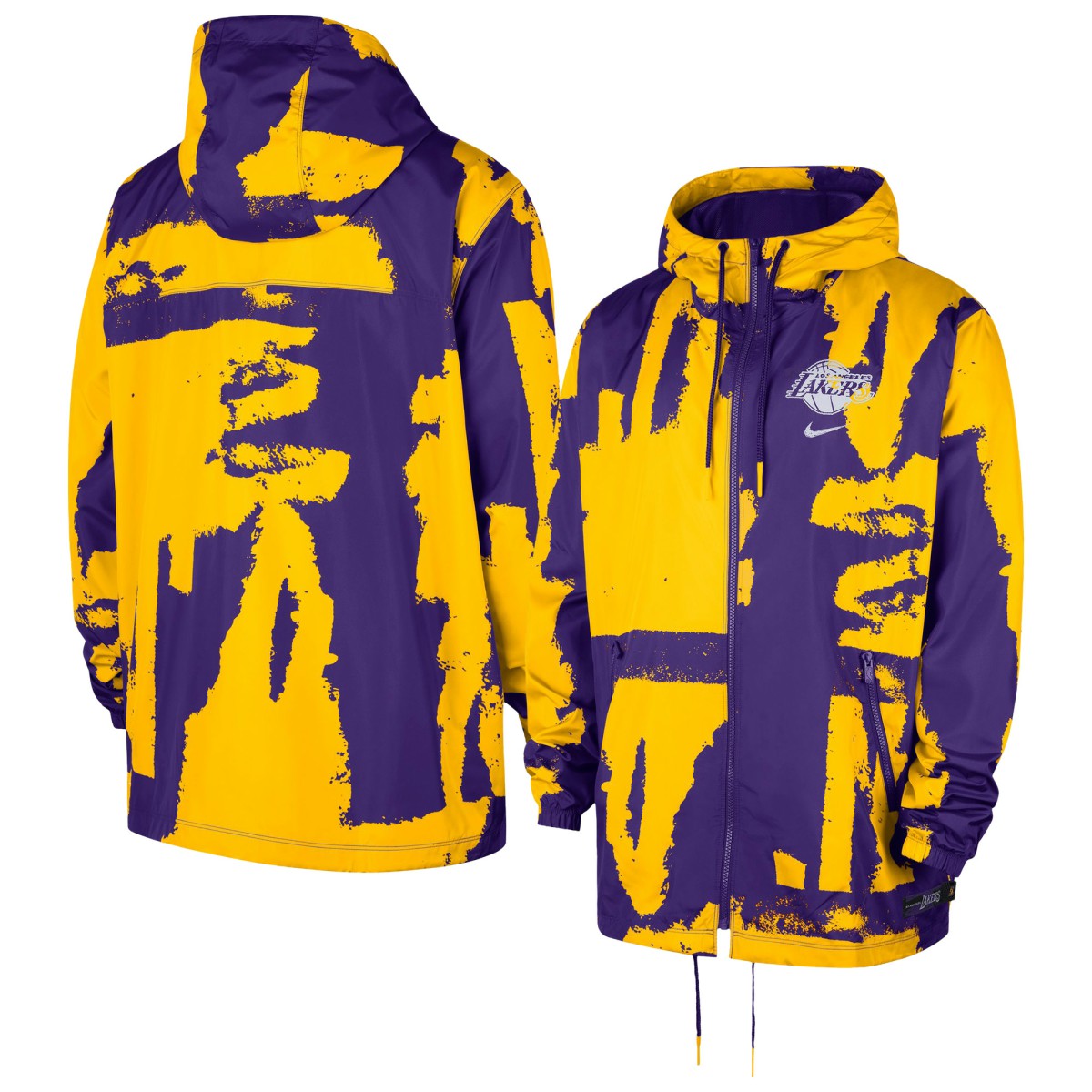 Los Angeles Lakers Unisex Courtside Club Premium Woven Full-Zip Hooded Jacket Purple