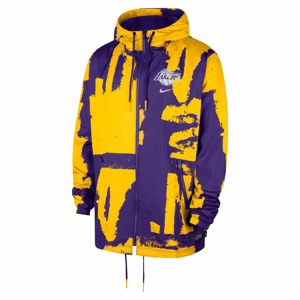 Los Angeles Lakers Unisex Courtside Club Premium Woven Full-Zip Hooded Jacket Purple