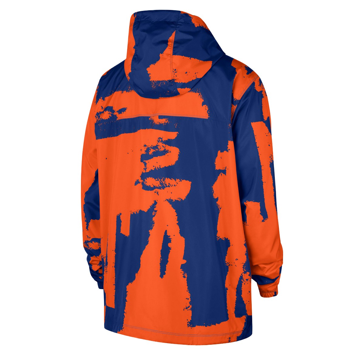 New York Knicks Courtside Club Premium Woven Full-Zip Hooded Jacket Blue/Orange