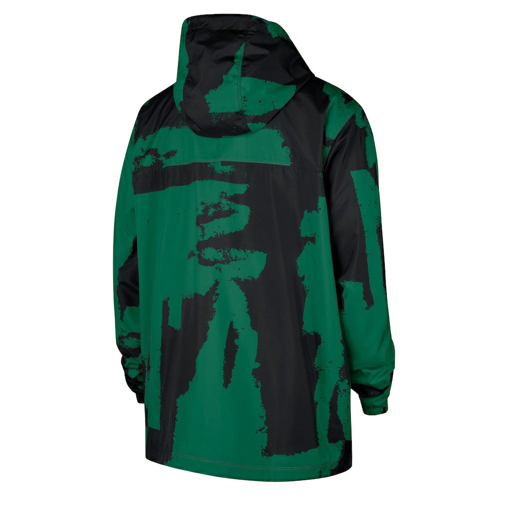 Boston Celtics Courtside Club Premium Woven Full-Zip Hooded Jacket Black/Kelly Green