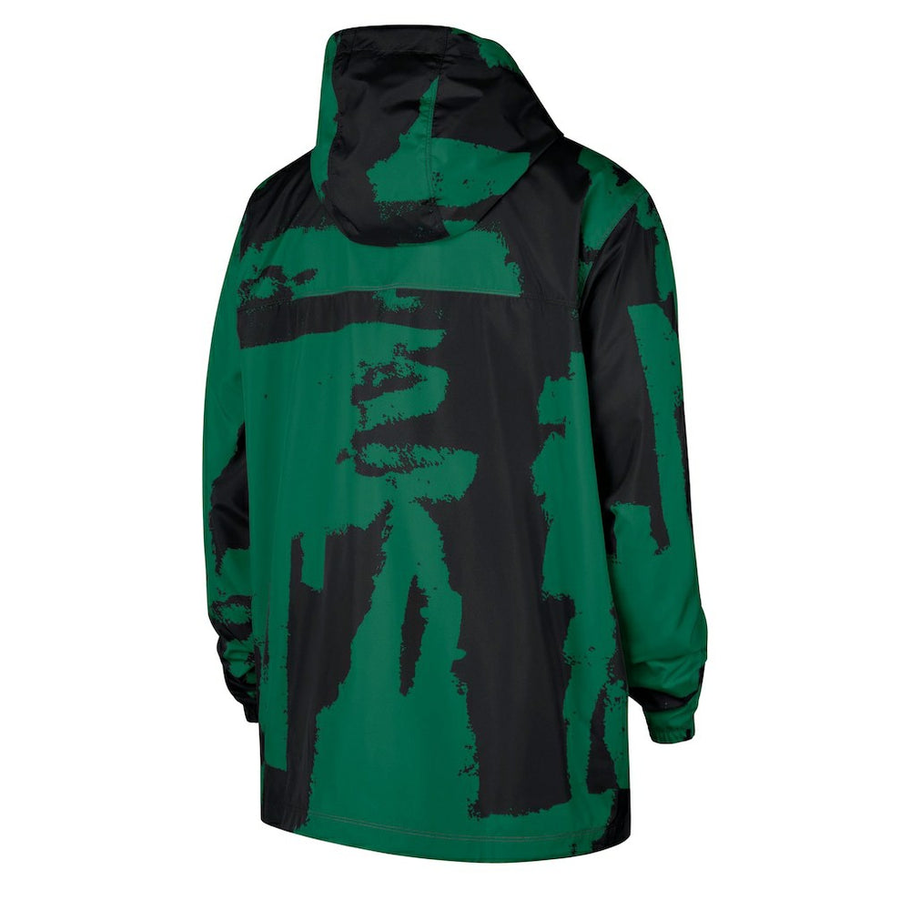 Boston Celtics Courtside Club Premium Woven Full-Zip Hooded Jacket Black/Kelly Green