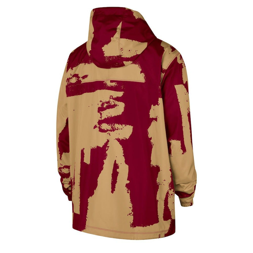 Cleveland Cavaliers Courtside Club Premium Woven Full-Zip Hooded Jacket Wine/Gold