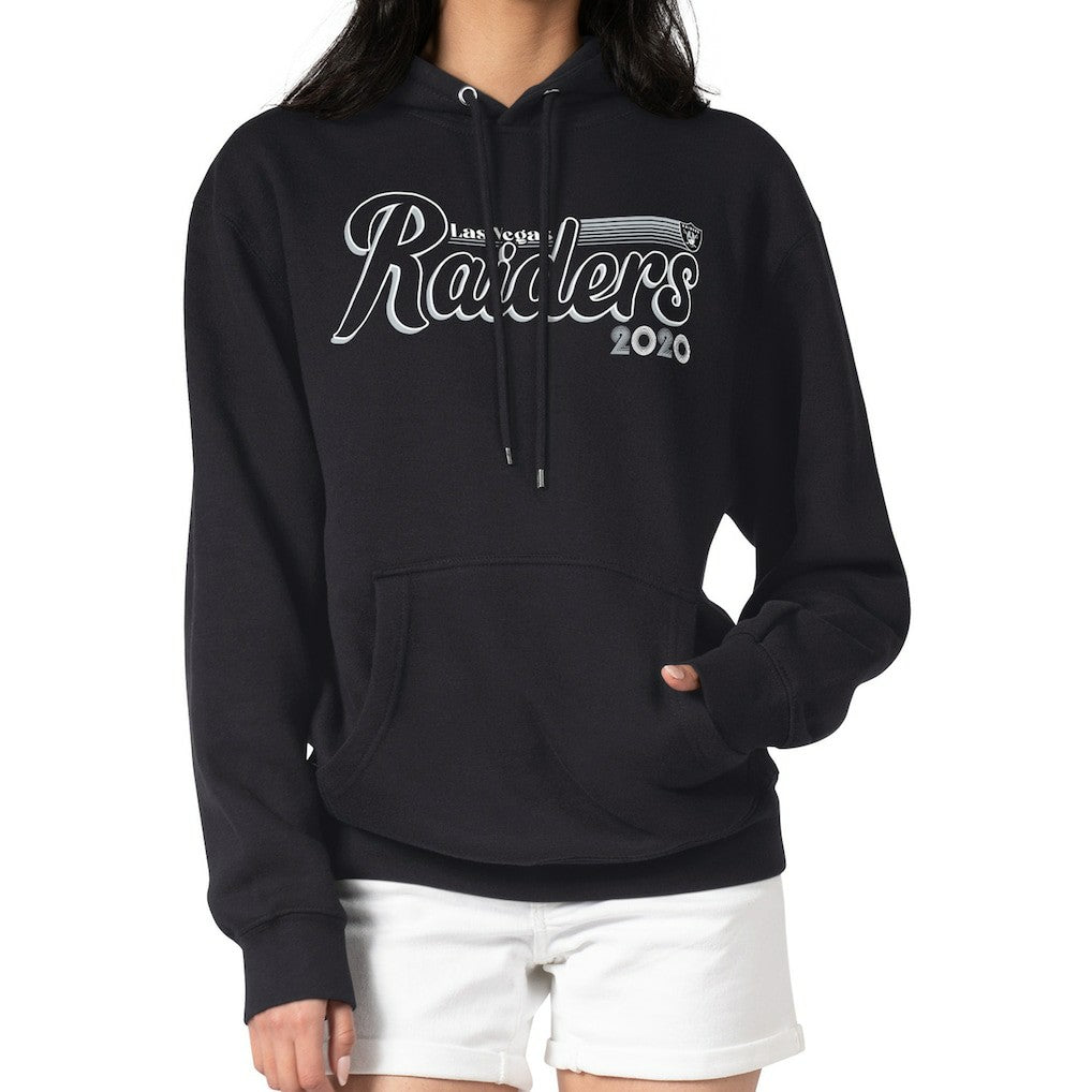 Las Vegas Raiders Starter Women's Groovy Script Pullover Hoodie Black