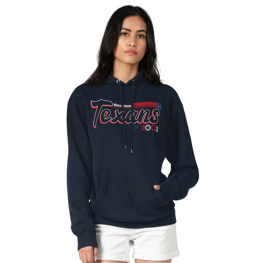 Houston Texans Starter Women's Groovy Script Pullover Hoodie Navy