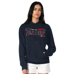 Houston Texans Starter Women's Groovy Script Pullover Hoodie Navy