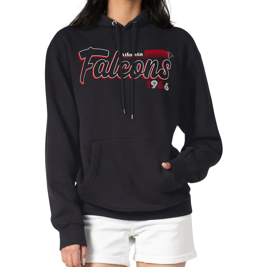 Atlanta Falcons Starter Women's Groovy Script Pullover Hoodie Black