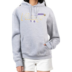 Minnesota Vikings Starter Women's Groovy Script Pullover Hoodie Gray