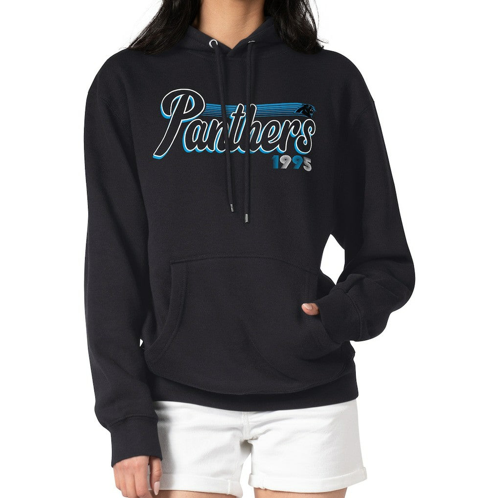 Carolina Panthers Starter Women's Groovy Script Pullover Hoodie Black