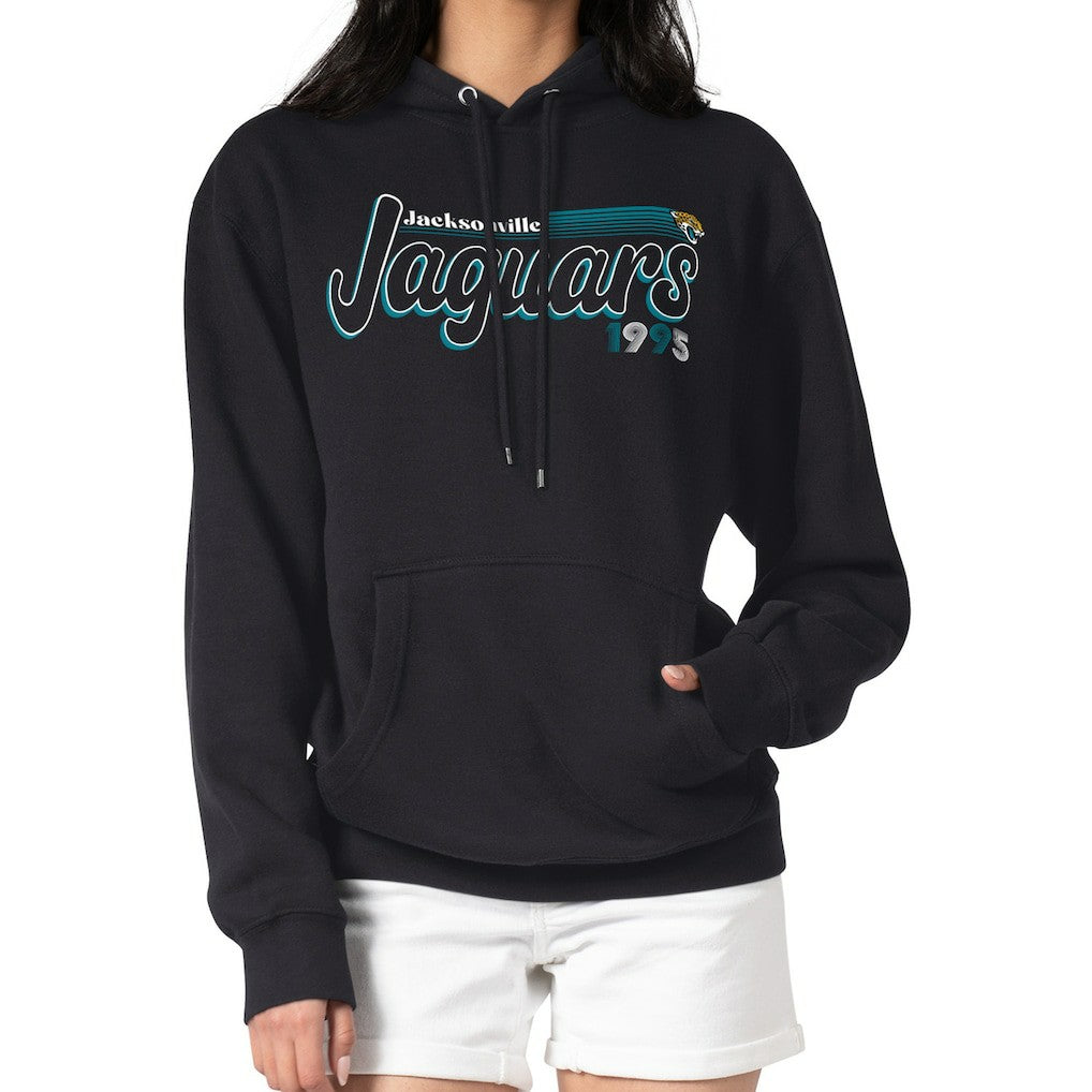 Jacksonville Jaguars Starter Women's Groovy Script Pullover Hoodie Black
