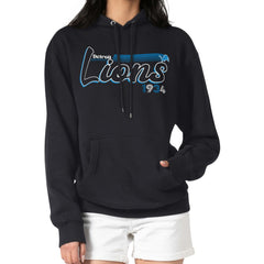 Detroit Lions Starter Women's Groovy Script Pullover Hoodie Black