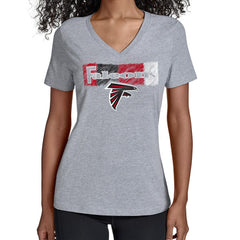Atlanta Falcons Starter Women's Color Shading V-Neck T-Shirt Gray