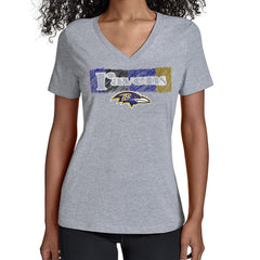 Baltimore Ravens Starter Women's Color Shading V-Neck T-Shirt Gray
