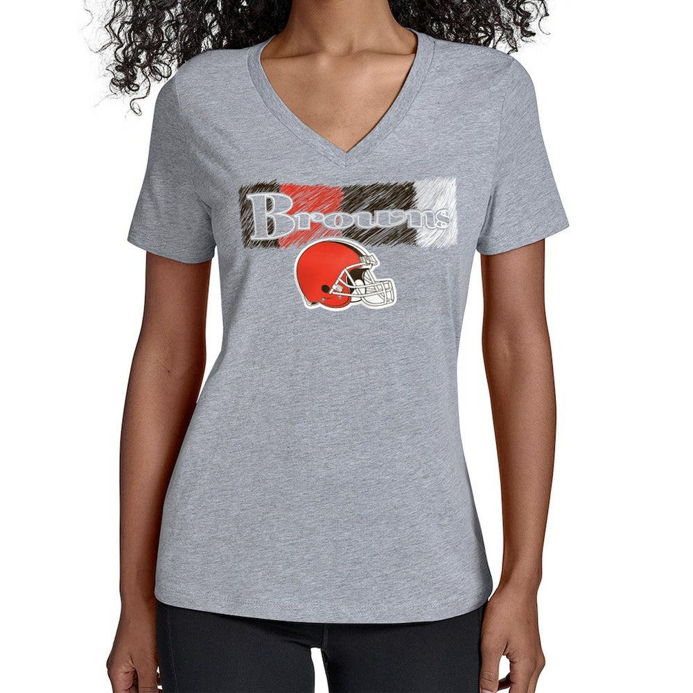 Cleveland Browns Starter Women's Color Shading V-Neck T-Shirt Gray