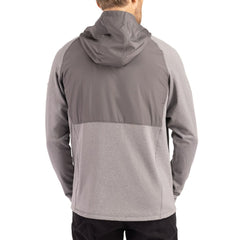 Buffalo Bills Cutter & Buck Peshastin Eco Fleece Recycled Raglan Full-Zip Tri-Blend Hybrid Jacket Heather Gray