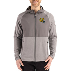 Green Bay Packers Cutter & Buck Peshastin Eco Fleece Recycled Raglan Full-Zip Tri-Blend Hybrid Jacket Heather Gray