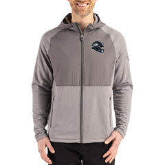 Seattle Seahawks Cutter & Buck Peshastin Eco Fleece Recycled Raglan Full-Zip Tri-Blend Hybrid Jacket Heather Gray