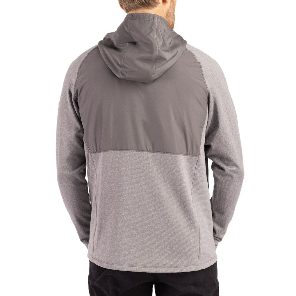 Seattle Seahawks Cutter & Buck Peshastin Eco Fleece Recycled Raglan Full-Zip Tri-Blend Hybrid Jacket Heather Gray