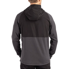 Baltimore Ravens Cutter & Buck Peshastin Eco Fleece Recycled Raglan Full-Zip Tri-Blend Hybrid Jacket Heather Black