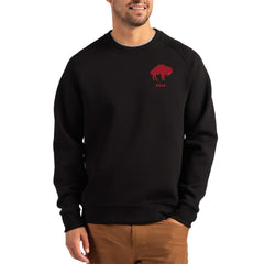 Buffalo Bills Cutter & Buck Throwback Roam Recycled Raglan Pullover Sweatshirt Black