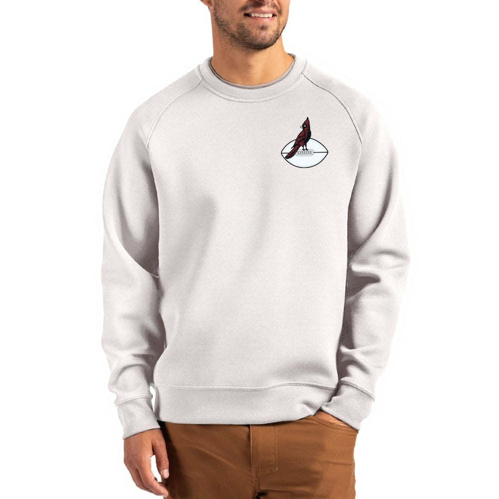 Arizona Cardinals Cutter & Buck Throwback Roam Recycled Raglan Pullover Sweatshirt Gray