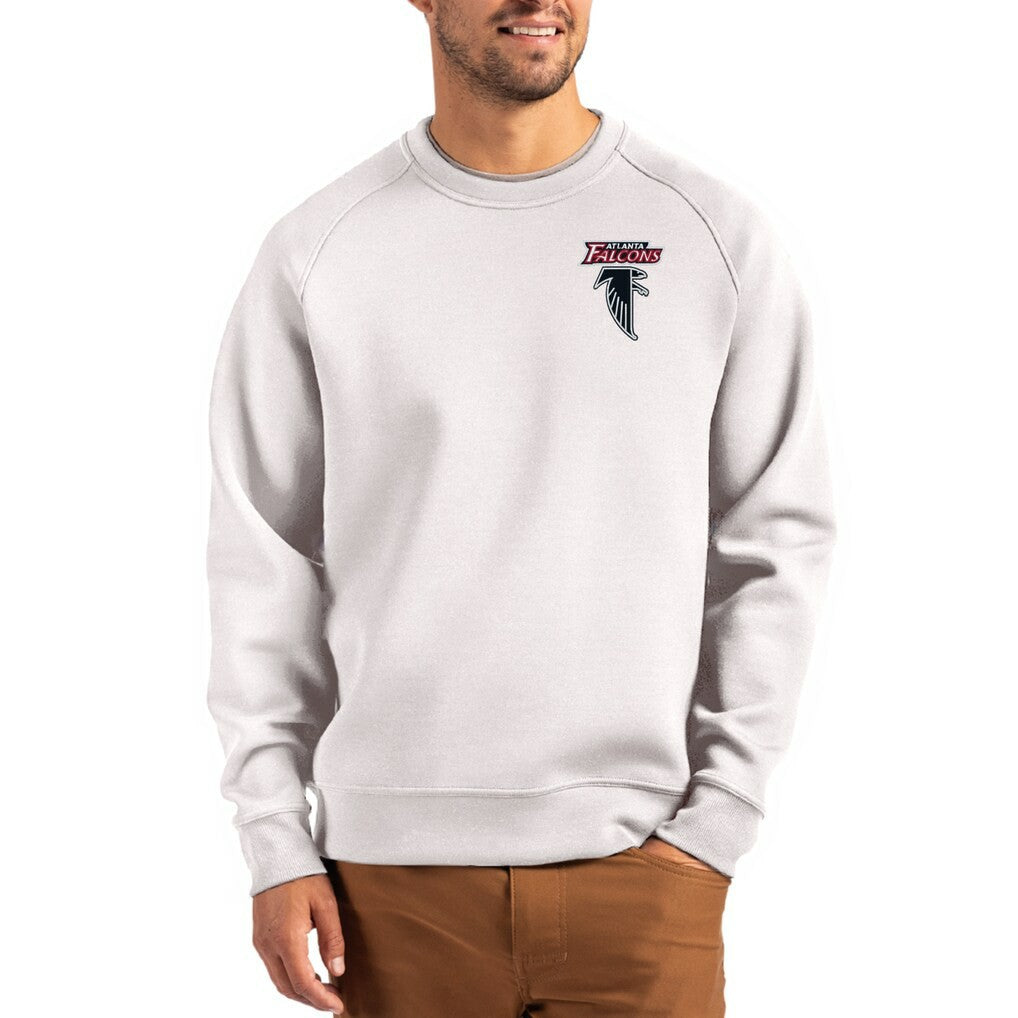Atlanta Falcons Cutter & Buck Throwback Roam Recycled Raglan Pullover Sweatshirt Gray