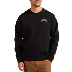 Los Angeles Chargers Cutter & Buck Primary Logo Roam Recycled Raglan Pullover Sweatshirt Black