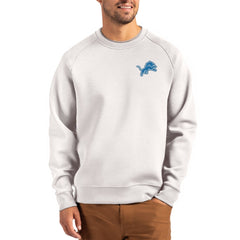 Detroit Lions Cutter & Buck Primary Logo Roam Recycled Raglan Pullover Sweatshirt Gray